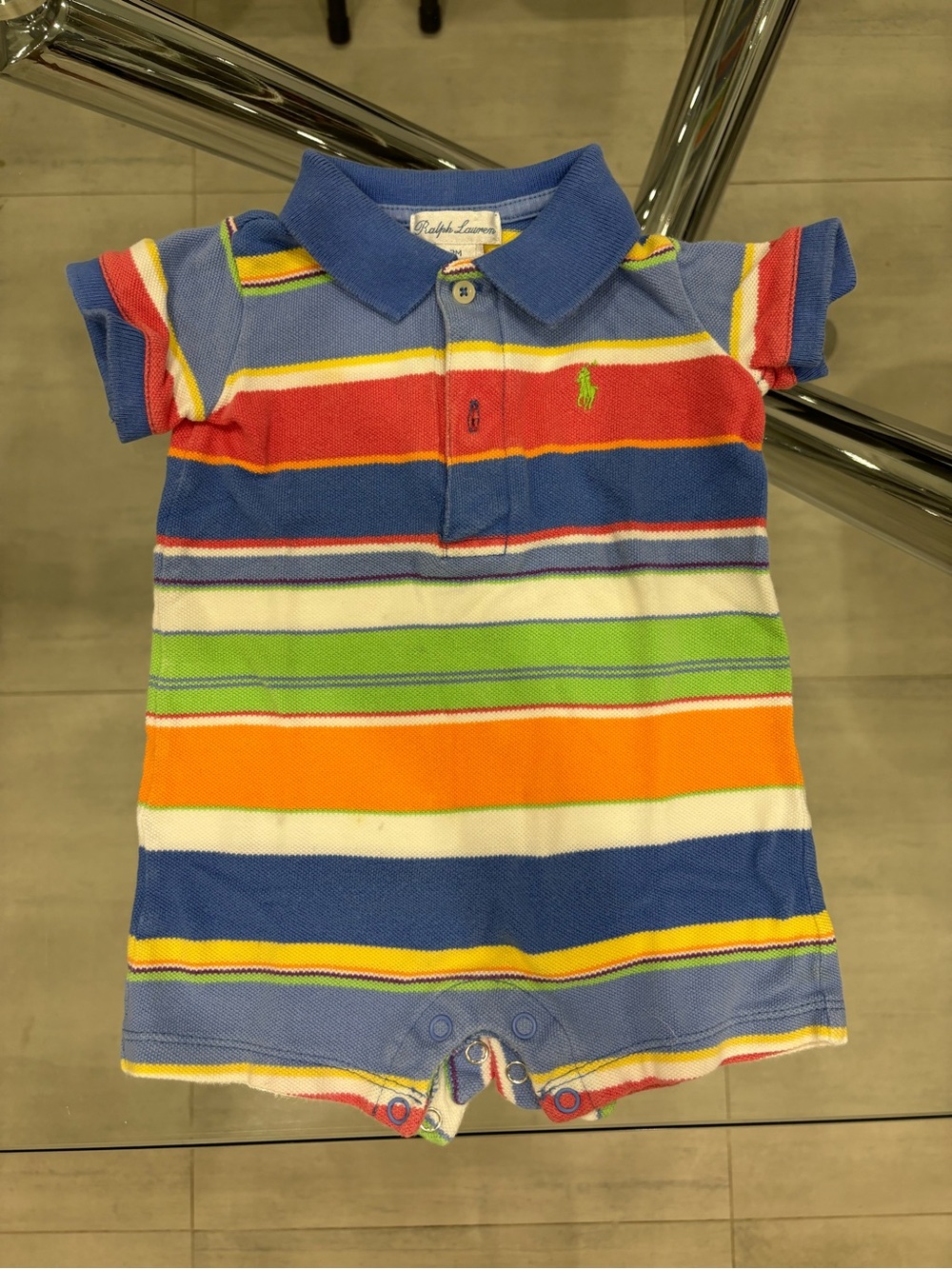 Ralph Lauren Colorful Striped Polo Romper